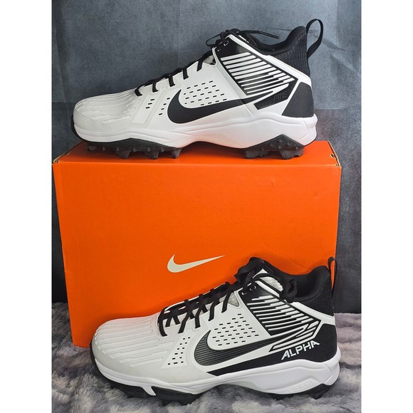 Nike Other - NWB Nike Alpha Menace Strong Shark TB P White Black Football Cleats SZ 15 IB2575